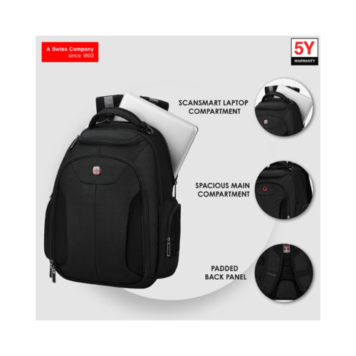 Wenger 17.5" ScanSmart, Laptop Backpack, 30 Litres, Black,  Swiss Designed