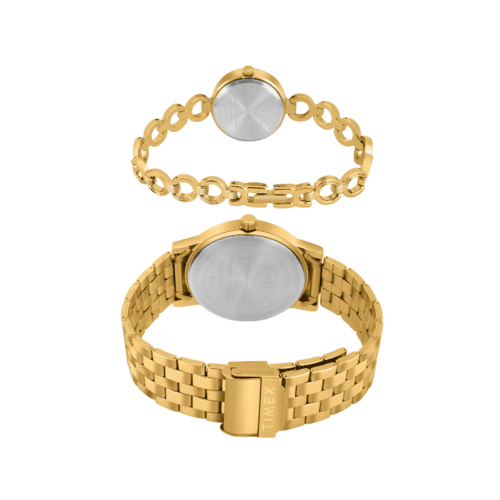 TW00ZR029-4 Timex Classics Pairs, Champagne Dial, Round Case Analog Watch