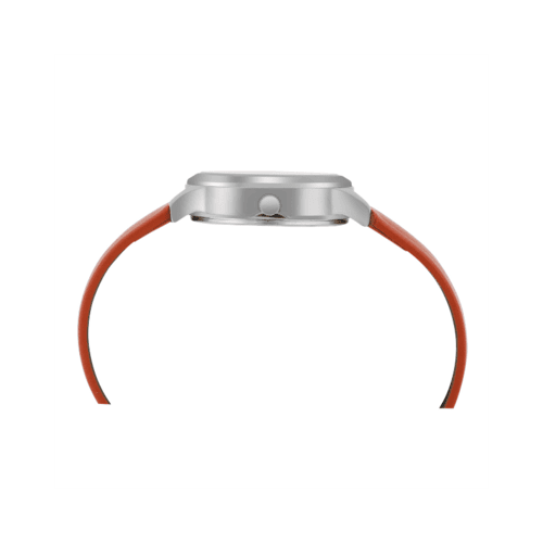 TW00ZR407-3 Timex Womens, White Dial, Deep Orange Plain Leather Strap, Analog Watch