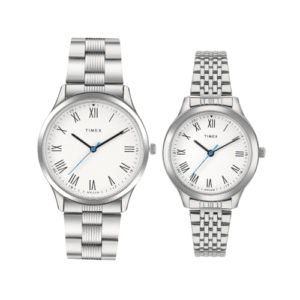TW0ZRPR00-1 Timex Basic Pairs, White Dial Round Case Analog Watch