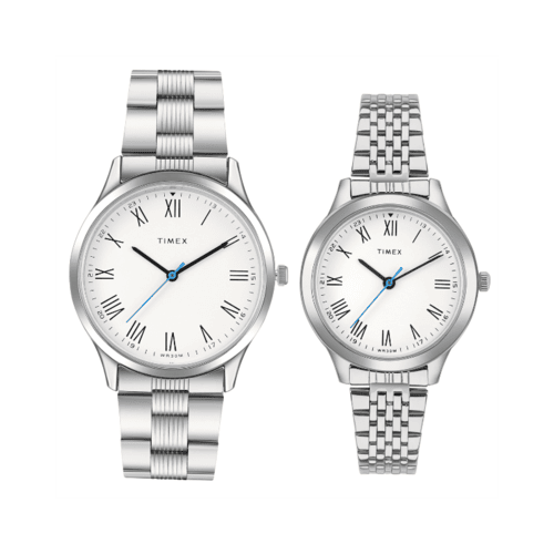 TW0ZRPR00-1 Timex Basic Pairs, White Dial Round Case Analog Watch