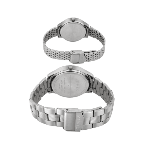 TW0ZRPR00-4 Timex Basic Pairs, White Dial Round Case Analog Watch